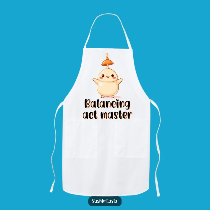 Funny Dumpling Hat Balancing Toothpick Apron - Hilarious Chef's Kitchen Essential!