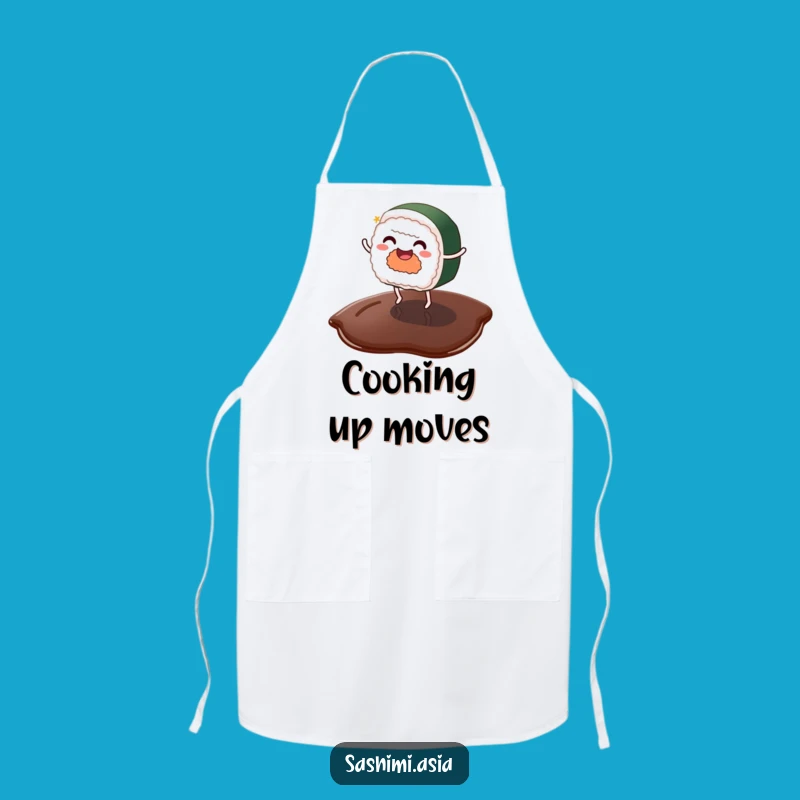 Funny Sushi Apron: Playful Cooking with Dancing Foodie Style Gift