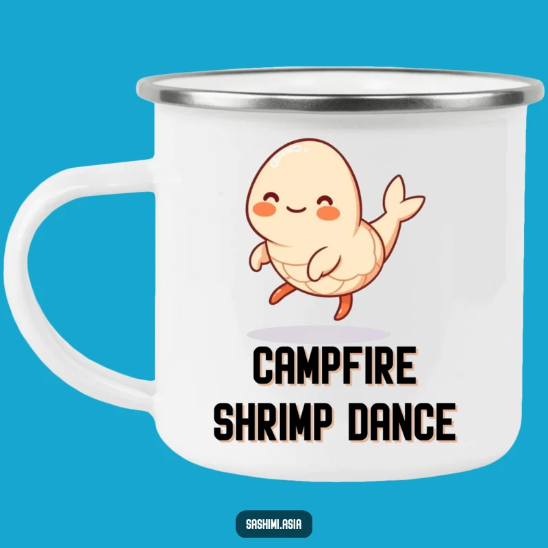 Funny Hopping Shrimp Camping Mug: Sip Playfully on Adventures with This Sea Creature Cup