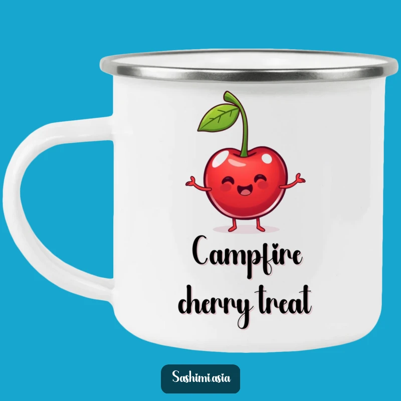 Funny Dancing Cherry Camping Mug: Sip Joyfully on Adventures with This Fruity Cup