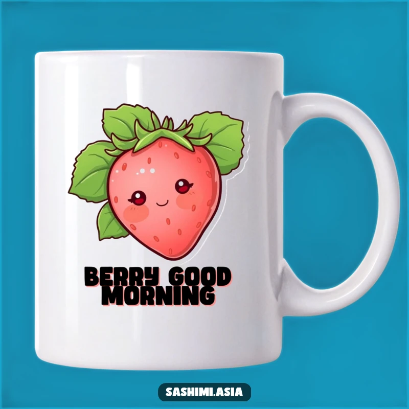 Funny Strawberry Mug: Shy Berry Hiding Humor Gift