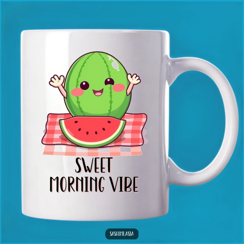 Funny Watermelon Mug: Summer Picnic Vibes Humor Gift