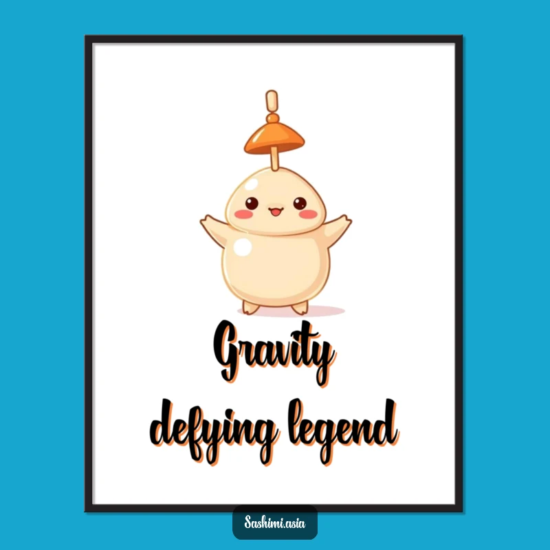 Funny Dumpling Hat Balancing Toothpick Digital Art - Hilarious Printable Wall Decor!