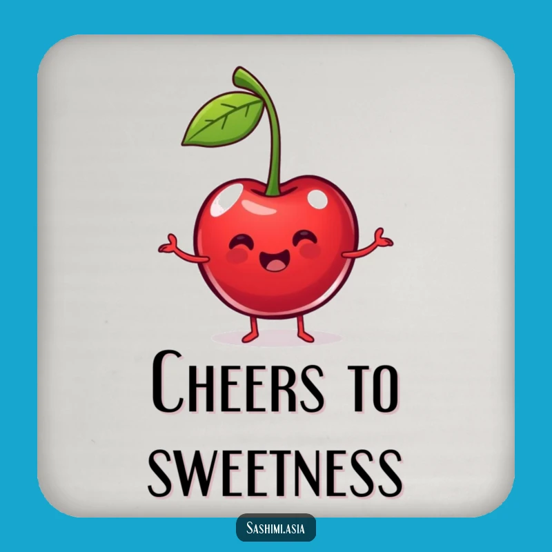 Funny Dancing Cherry Coasters: Protect Your Surfaces with This Fruity Character Set