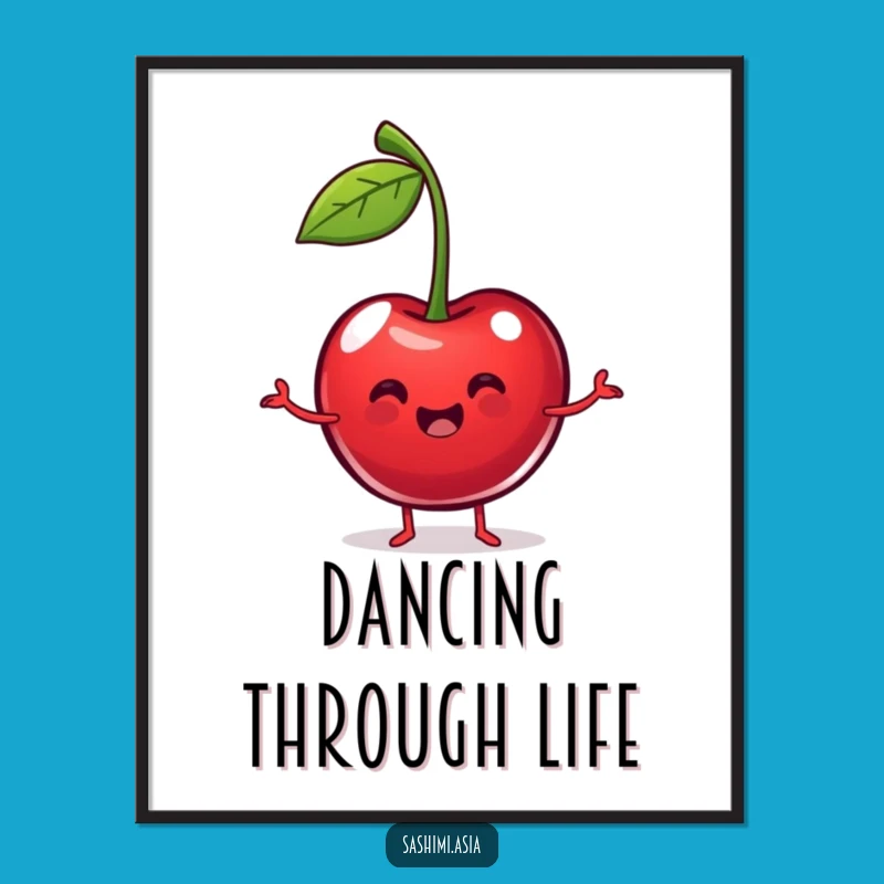 Funny Dancing Cherry Poster: Decorate Your Walls with This Fruity Character Art