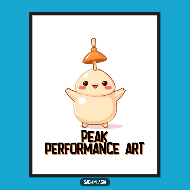 Funny Dumpling Hat Balancing Toothpick Poster - Hilarious Kitchen or Dorm Decor!