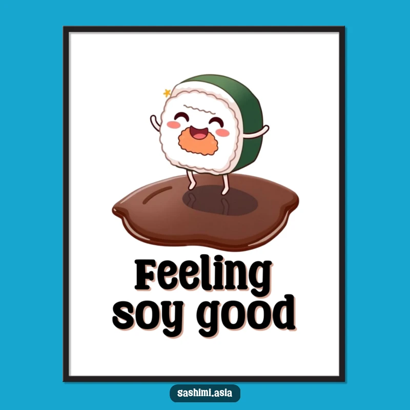 Funny Sushi Poster: Dancing Foodie Fun Wall Art Gift