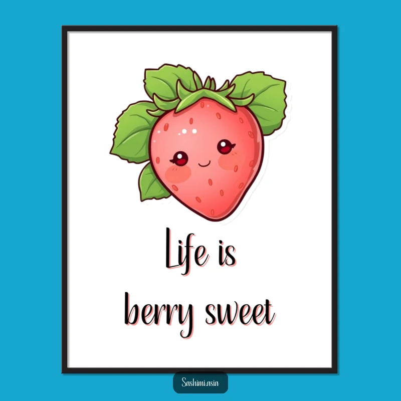 Strawberry Wall Art: Funny Free Printable Cute Decor, Downloadable & Print at Home Art