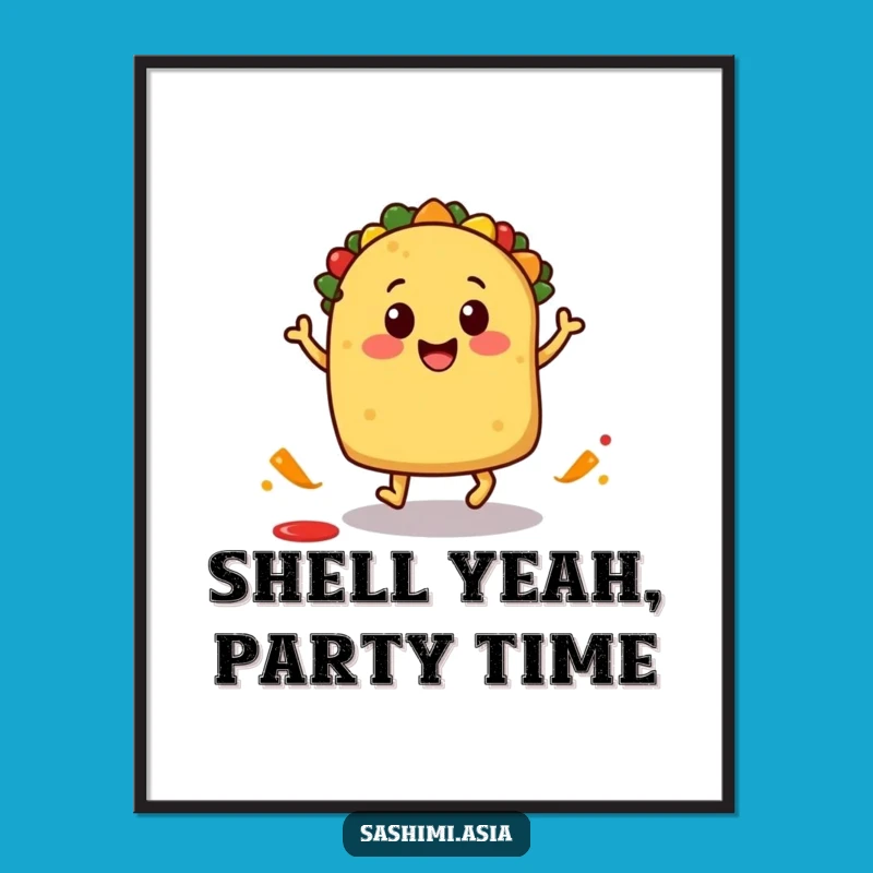 Taco Wall Art: Funny Free Printable Fiesta Decor, Downloadable & Print at Home Art