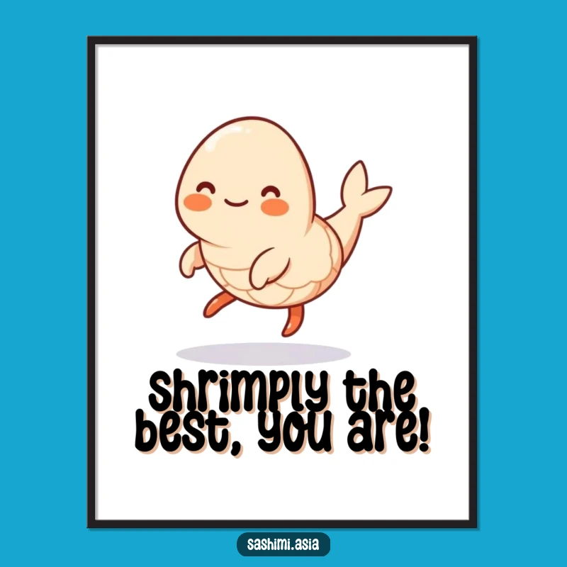 Free Printable Shrimp Wall Art - Funny Downloadable Seafood Decor Gift