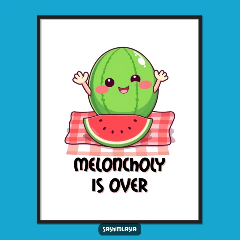 Watermelon Wall Art: Funny Free Printable Picnic Decor, Downloadable & Print at Home Art