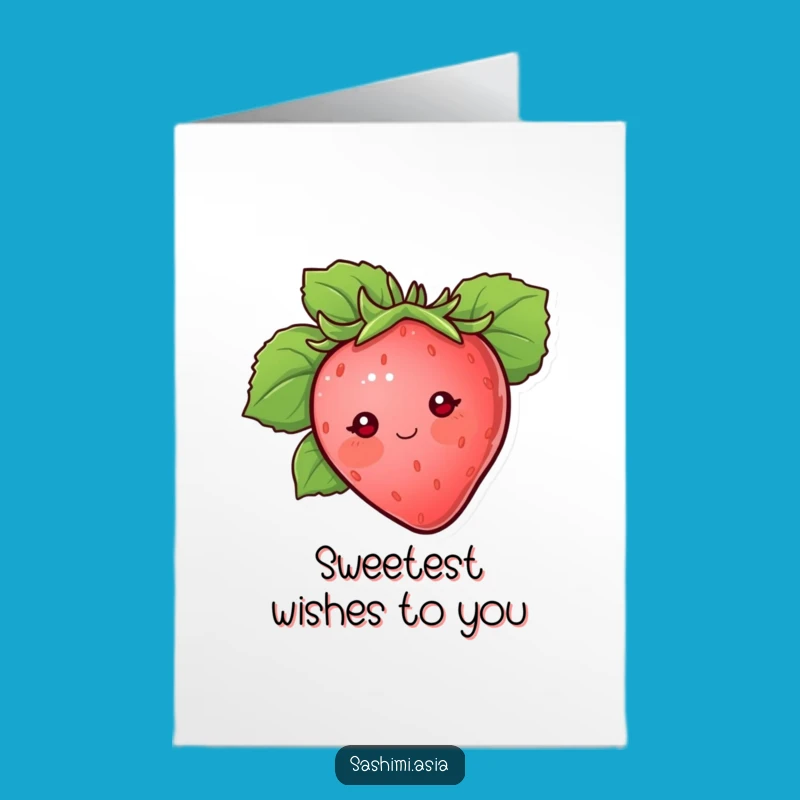 Strawberry Birthday Card: Funny Free Printable Shy Surprise, Downloadable & Print at Home Sweetness