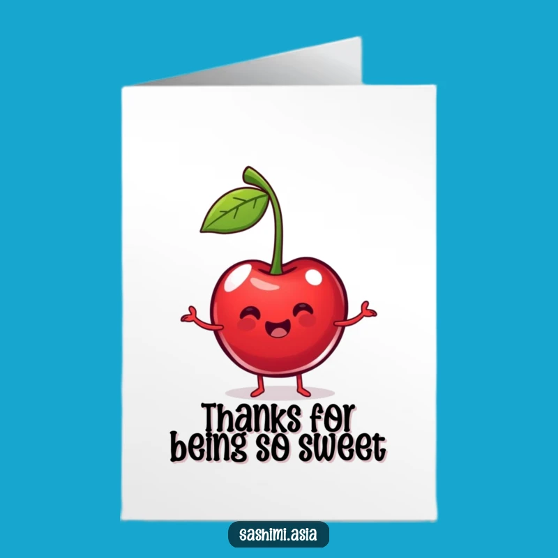 Free Printable Cherry Thank You Card - Cute Fruity Downloadable Gift