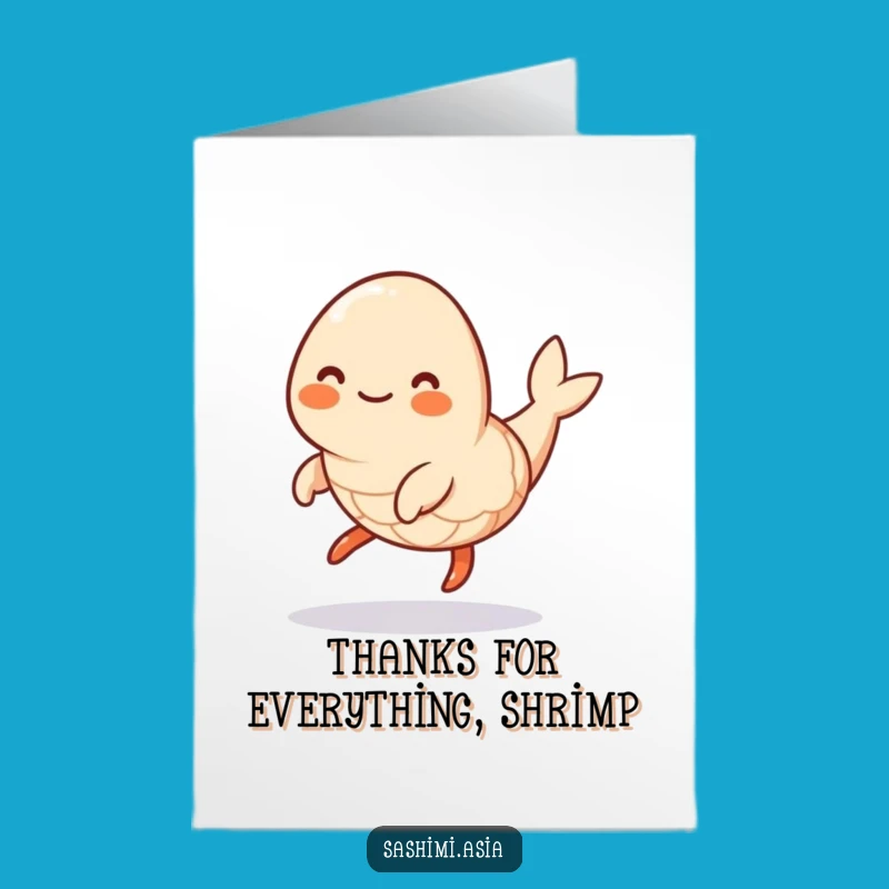 Free Printable Shrimp Thank You Card - Funny Seafood Downloadable Gift