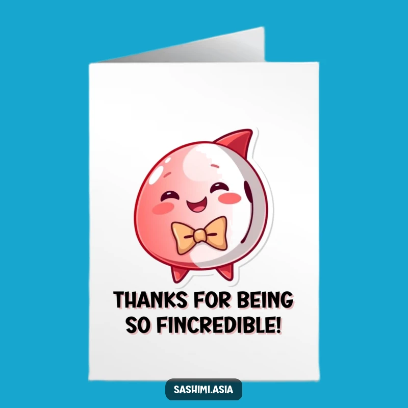 Free Printable Tuna Bow Tie Thank You Card - Funny Sushi Downloadable Gift