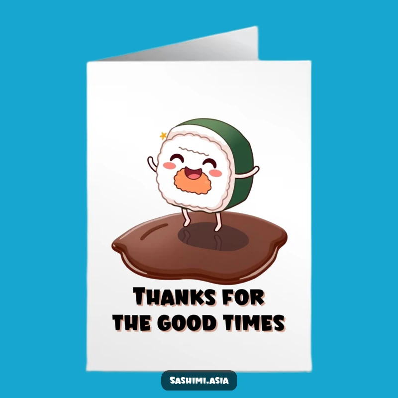 Thank You Free Printable Card: Sushi Dance Appreciation, Downloadable & Print at Home Gratitude