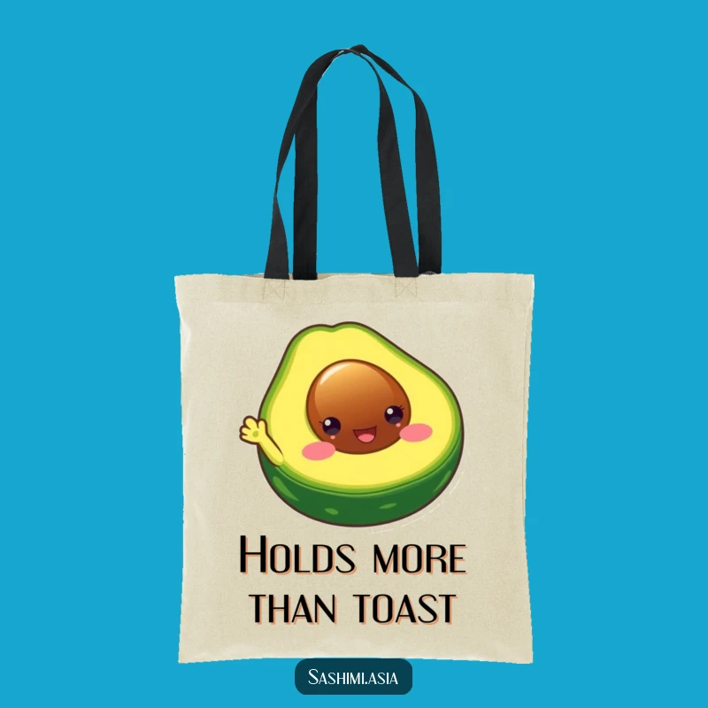 Funny Chubby Avocado Tote Bag: Carry Your Goods with This Waving Fruit Bag
