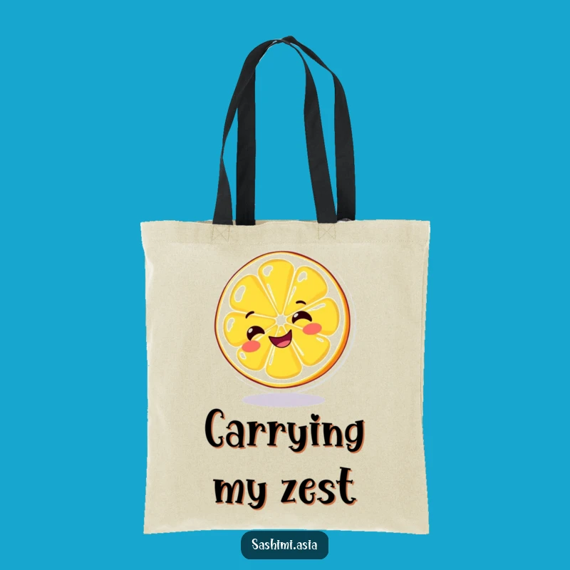 Funny Spinning Lemon Tote Bag: Carry Your Goods with This Cheerful Citrus Bag