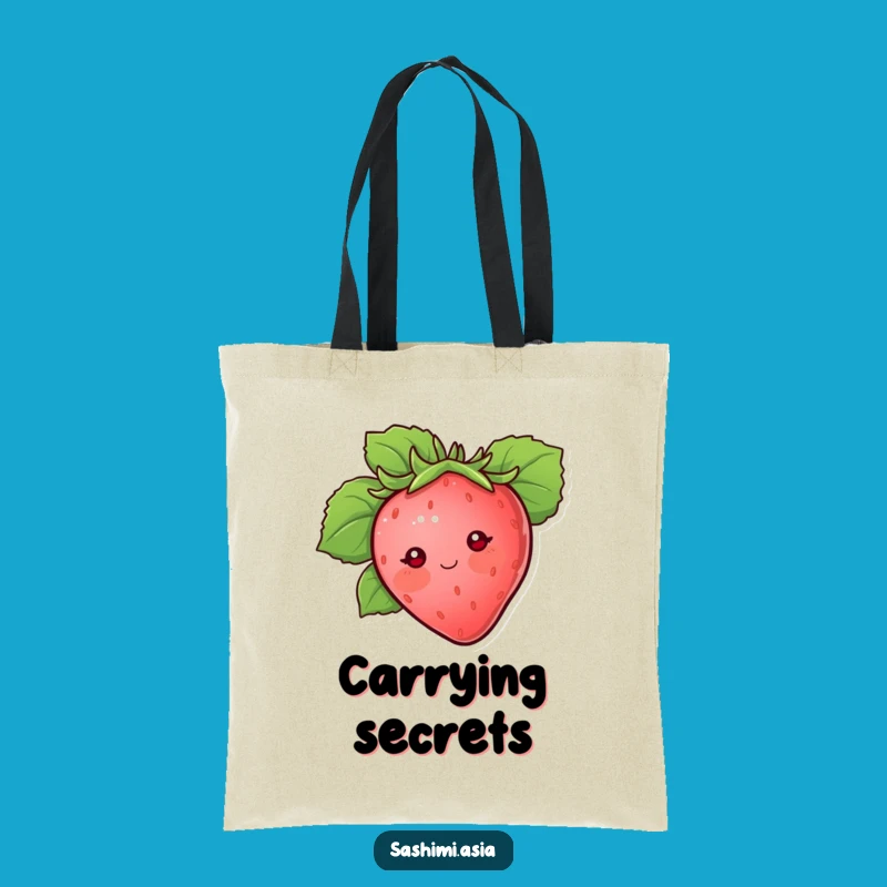 Funny Strawberry Tote Bag: Carry Sweetness with Shy Berry Style Gift